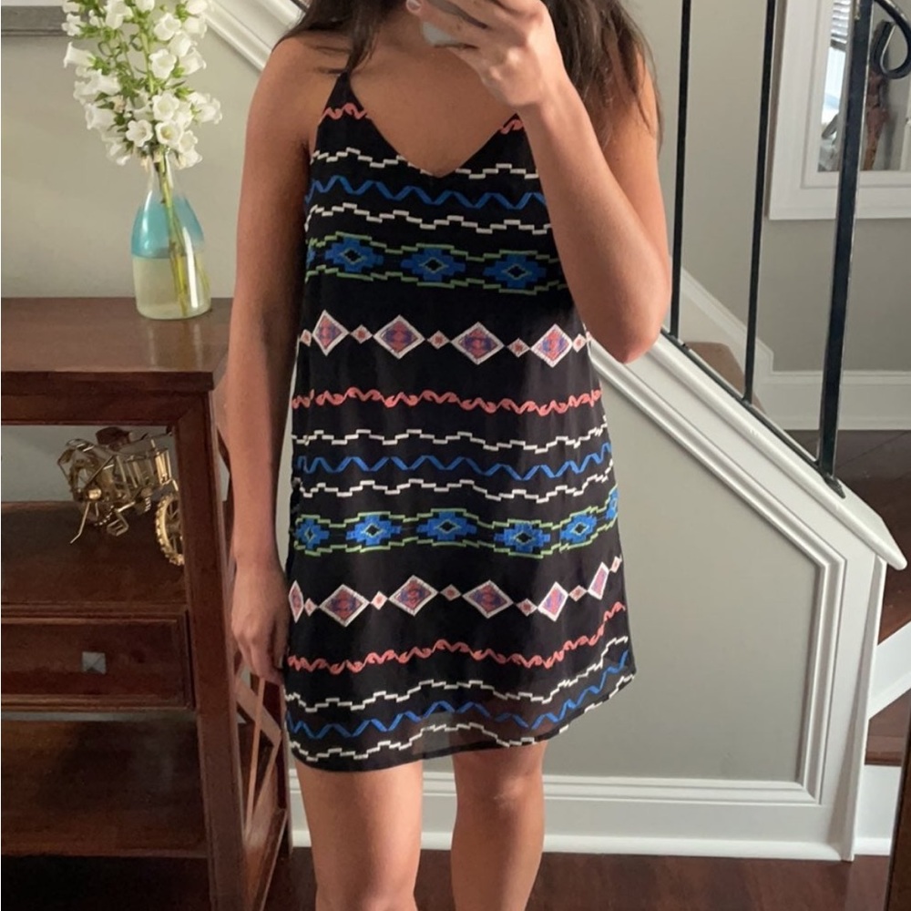 Embroidered Pattern Slip Dress